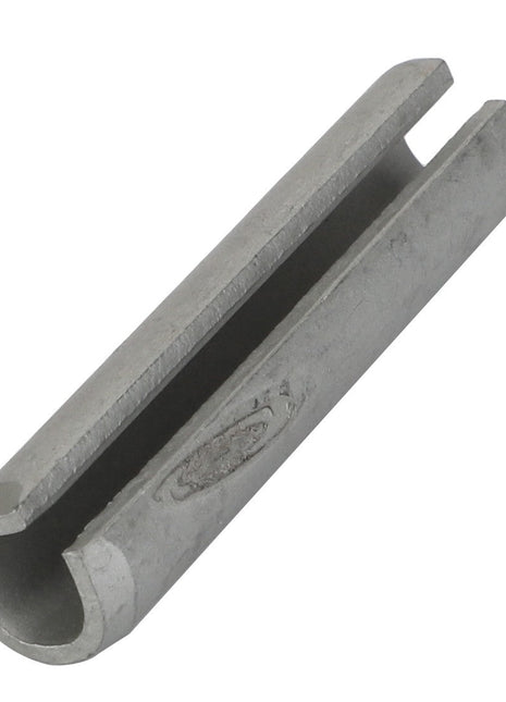 No current product description available for the AGCO | Roll Pin - Fel105464, a cylindrical metal roll pin featuring a longitudinal slit running its length.