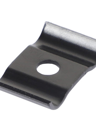 The AGCO Bridle - Acw1968540 is a metal clip featuring a central hole and subtly curved ends.