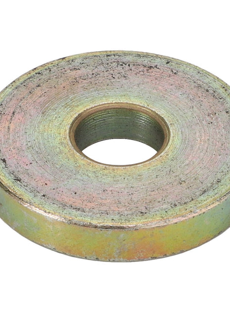 A close-up image of the AGCO | Disc - Fel151179, a metallic washer with a central hole from the brand AGCO, commonly used as a fastener in mechanical assemblies. Reach out to us for more details!