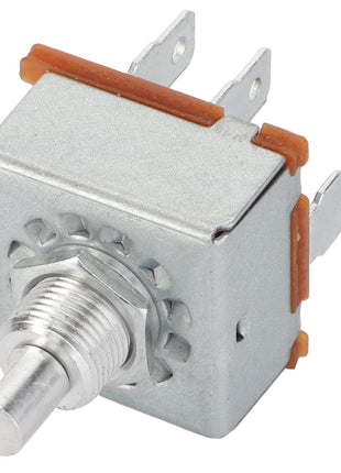 Close-up of the AGCO Switch - D45070024, a metallic rotary switch featuring a threaded shaft and multiple electrical terminals. No current product description information is available.