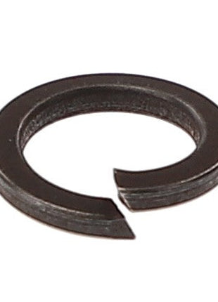 A close-up image of the AGCO | WASHER - ACP0637390, a metal split ring lock washer with a single split and a helical shape. For detailed product descriptions or ordering assistance, please contact our support team.