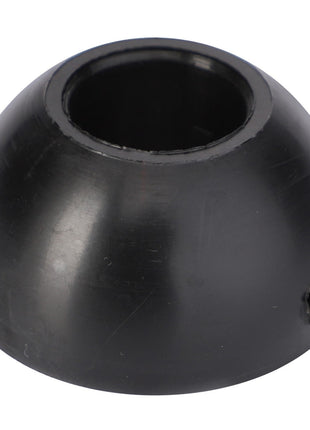 A black, dome-shaped plastic object with a cylindrical hollow center and a small hole on its side can be identified as the **AGCO | JOINT BALL - V30930400** by AGCO.