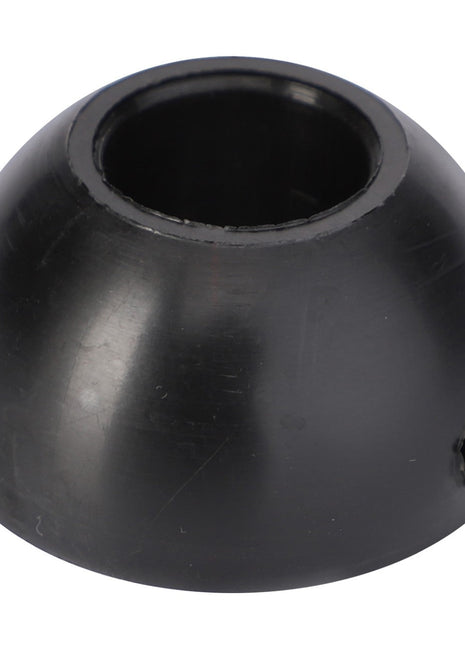 A black, dome-shaped plastic object with a cylindrical hollow center and a small hole on its side can be identified as the **AGCO | JOINT BALL - V30930400** by AGCO.