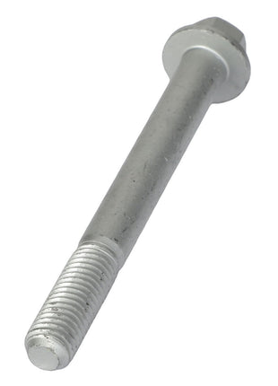 The AGCO Hex Flange Head Machine Screw - Acw1041000 is a single metal bolt featuring a hex flange head and a partially threaded shank, positioned at a slight angle. No current product description information is available for this item.