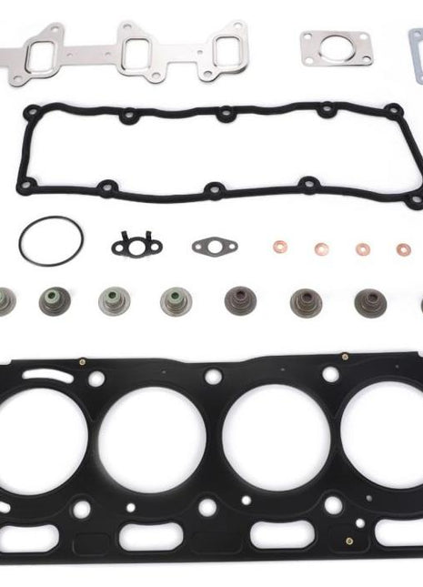 AGCO's Massey Ferguson - Gasket Kit - AG137256, encompassing head gaskets, valve stem seals, intake and exhaust manifold gaskets, as well as other related components compatible with Massey Ferguson MF Tractors, displayed on a white background.