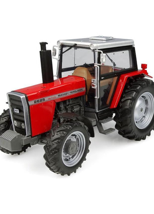 A red Massey Ferguson - MF 2625 | 1:32 - X993042206350 by AGCO, featuring large black tires, a silver front grille, and a glass-enclosed panoramic cab.