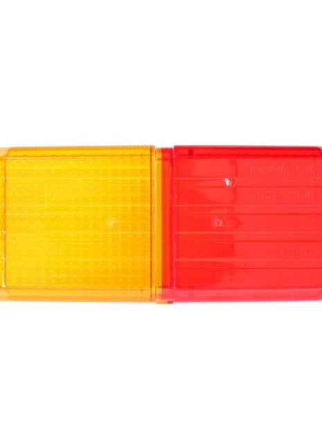 The AGCO Massey Ferguson Glass (model V32082600) is a rectangular vehicle light assembly featuring yellow and red lenses secured by small screws, compatible with models such as the MF 4445.