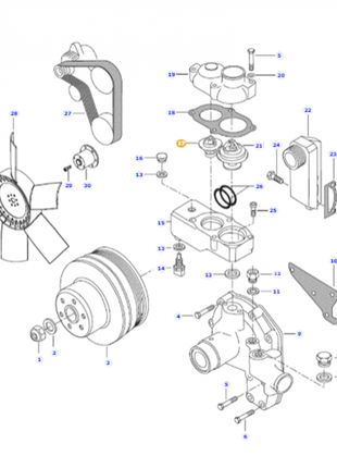 Massey Ferguson - Thermostat - V836015156 - Farming Parts