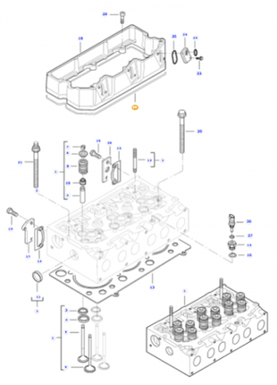 Massey Ferguson - Valve Rocker Cover Gasket - V837067881 - Farming Parts