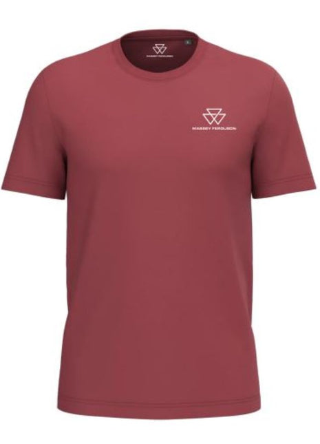 Massey Ferguson Terracotta Red Cotton T-Shirt with Logo | X993422507