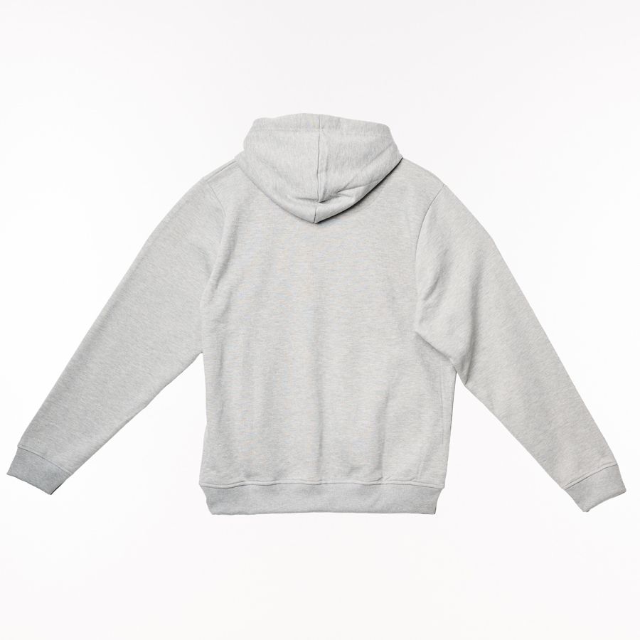 MF Greyline Hoodie with Flocked Logo & Red Hood Lining, Adjustable Drawstrings - Model X993442504
