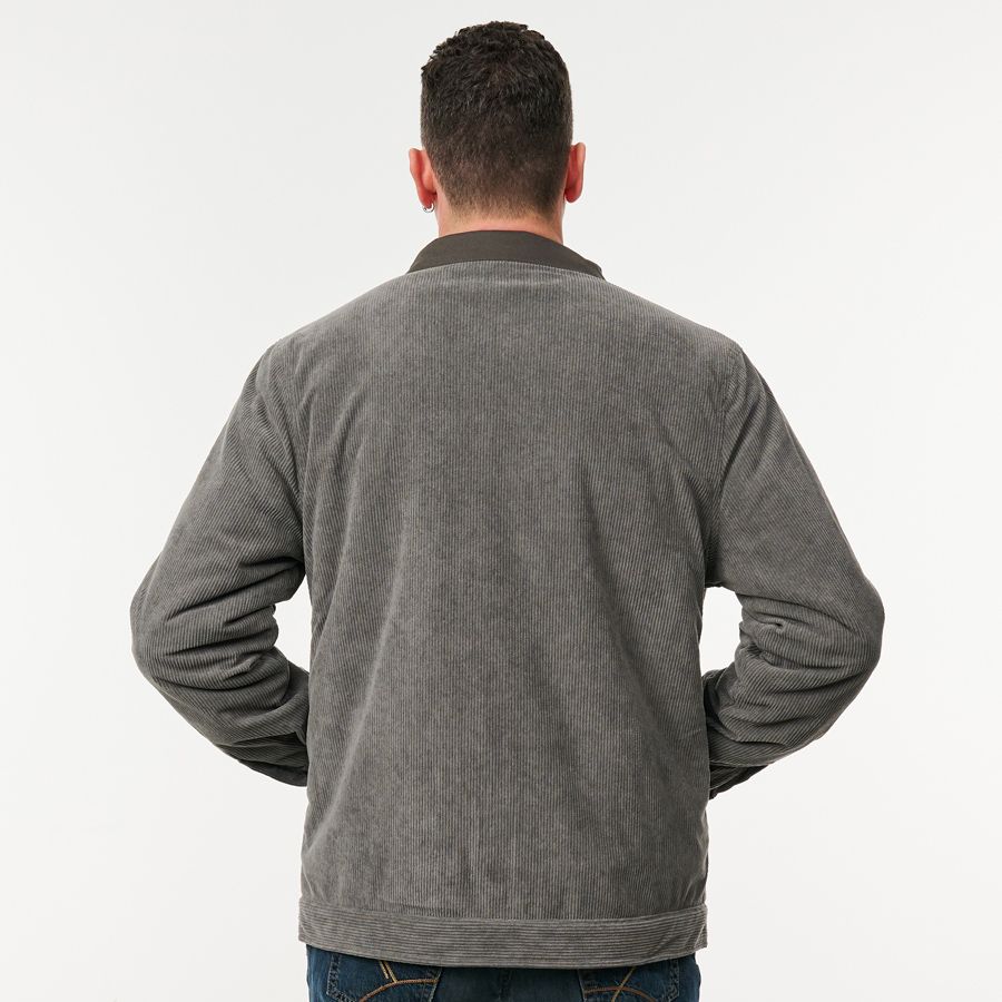 Corduroy Black Jacket with Warm Lining & Cotton Canvas | X993602501