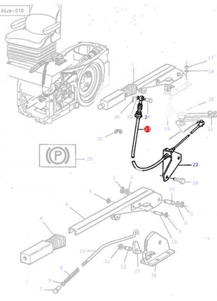 Handbrake Cable - 3581142M2 - Massey Tractor Parts