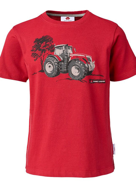 Kid's Red T-Shirt With Tractor Print -   X993312216 - Massey Tractor Parts