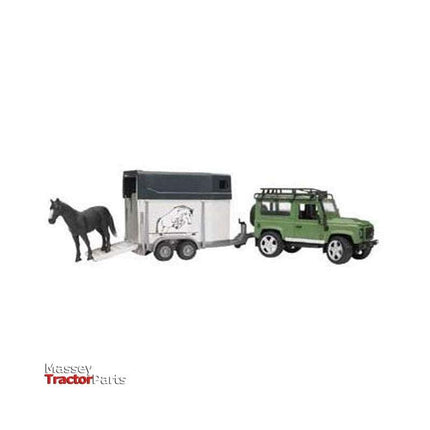 Land Rover Defender with Horse Box and Horse - 025922-Bruder-Childrens Toys,Merchandise,Model Tractor,Not On Sale
