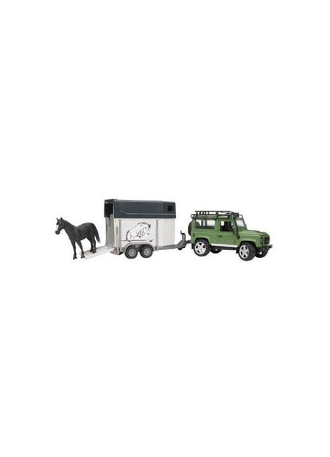 Land Rover Defender with Horse Box and Horse - T025922 - Massey Tractor Parts