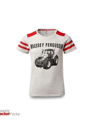 Light Grey T-shirt with Tractor Print - X993322010-Massey Ferguson-Boy,Clothing,Kids Collection,Men & Women Shirt & Polo,Merchandise,On Sale,Overalls & Workwear,t-shirt
