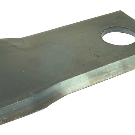 Mower Blade - Twisted blade, top edge sharp & parallel -  98 x 48x4mm - HoleâŒ€19mm  - LH -  Replacement for Fella
 - S.77072 - Massey Tractor Parts