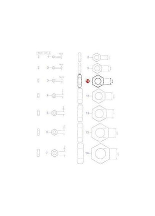 Nut M20 - 375100X1 | OEM |  parts | Nuts-Massey Ferguson-Bolts,Bolts & Set Screws,Farming Parts,Metric,Nuts,Screws & Fasteners,Towing & Fasteners,Tractor Parts,UNC,UNF