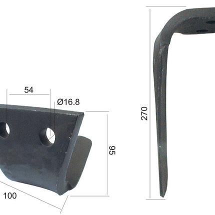 Power Harrow Blade 100x15x270mm LH. Hole centres: 54mm. HoleâŒ€ 17mm. Replacement forPerugini (Concept-Ransome).
 - S.78182 - Massey Tractor Parts