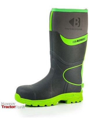 S5 Grey/Green 360° High Visibility Safety Wellington Boot w/Ankle Protection - BBZ8000GY/GR - Massey Tractor Parts