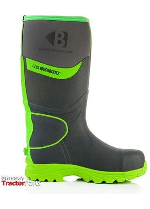 S5 Grey/Green 360° High Visibility Safety Wellington Boot w/Ankle Protection - BBZ8000GY/GR - Massey Tractor Parts
