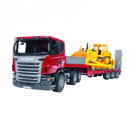 Scania R-series Low Loader Truck with CAT Bulldozer 1:16 - T035556 - Massey Tractor Parts