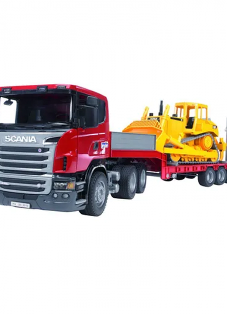 Scania R-series Low Loader Truck with CAT Bulldozer 1:16 - T035556 - Massey Tractor Parts