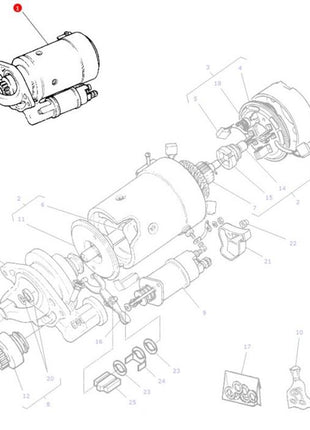 Starter Motor - 3581576M3 - Massey Tractor Parts