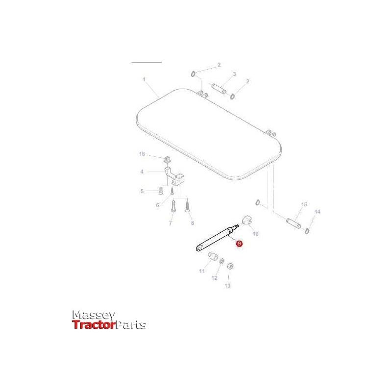 Massey Ferguson Sunroof Strut - 3901826M91 | OEM | Massey Ferguson parts | Cab Trim-Massey Ferguson-Cabin & Body Panels,Farming Parts,Gas Struts,Tractor Parts
